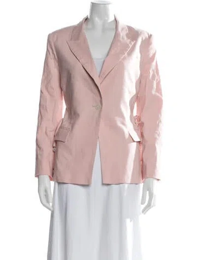 Pre-owned Derek Lam 10 Crosby Linen Blazer In Pink