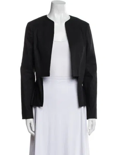 Pre-owned Derek Lam 10 Crosby Linen Evening Jacket In Black