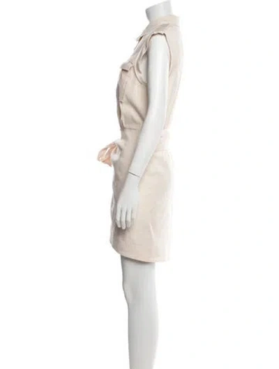 Pre-owned Derek Lam 10 Crosby Linen Mini Dress In Neutral