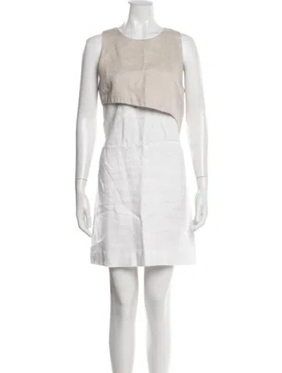 Pre-owned Derek Lam 10 Crosby Linen Mini Dress In White