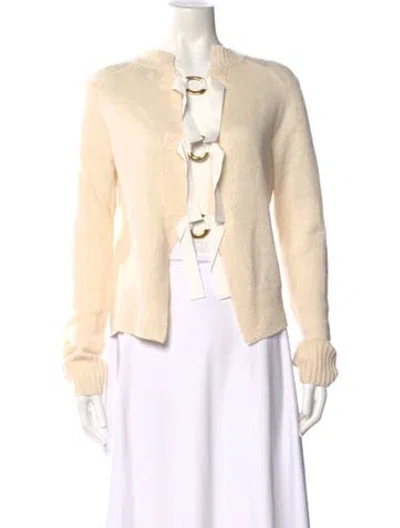 Pre-owned Derek Lam 10 Crosby Linen Open Front Sweater In Neutral