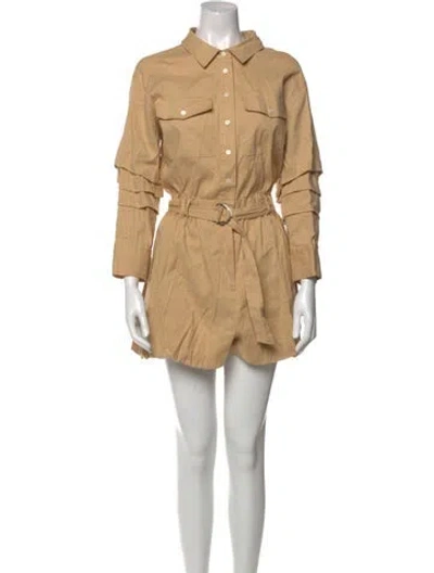 Pre-owned Derek Lam 10 Crosby Linen Romper In Neutral