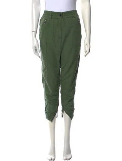 Pre-owned Derek Lam 10 Crosby Linen Straight Leg Pants In Green