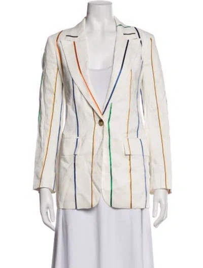 Pre-owned Derek Lam 10 Crosby Linen Striped Blazer In Neutrals