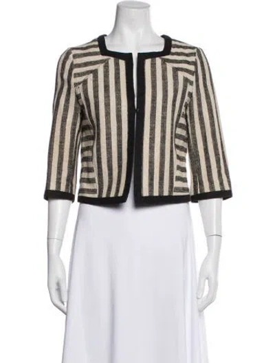 Pre-owned Derek Lam 10 Crosby Linen Striped Evening Jacket In Neutral