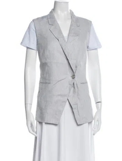 Pre-owned Derek Lam 10 Crosby Linen Vest In Gray