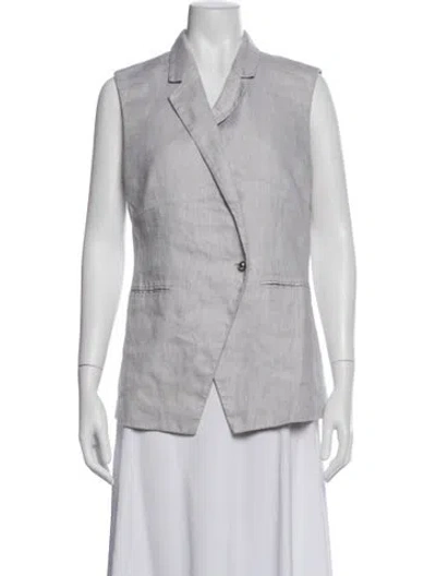 Pre-owned Derek Lam 10 Crosby Linen Vest In Gray
