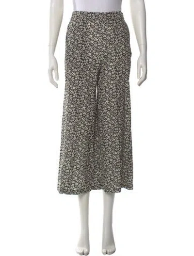 Pre-owned Derek Lam 10 Crosby Linen Wide Leg Pants In Black