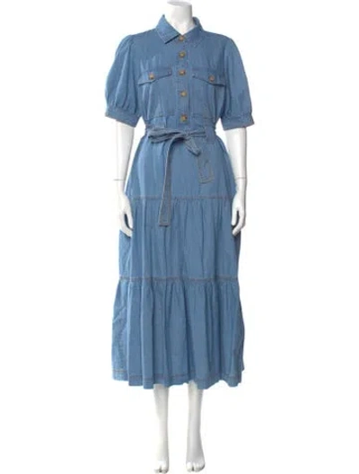 Pre-owned Derek Lam 10 Crosby Long Dress In Blue