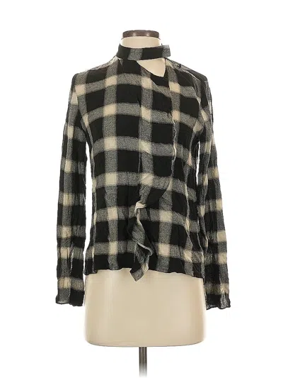 Pre-owned Derek Lam 10 Crosby Long Sleeve Blouse In Black