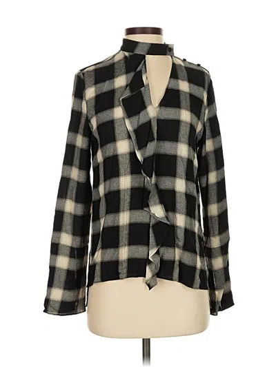 Pre-owned Derek Lam 10 Crosby Long Sleeve Blouse In Black