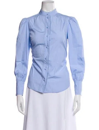 Pre-owned Derek Lam 10 Crosby Long Sleeve Blouse In Blue