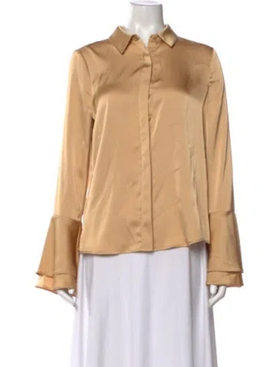 Pre-owned Derek Lam 10 Crosby Long Sleeve Blouse In Neutral