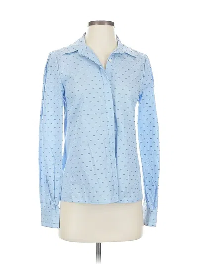 Pre-owned Derek Lam 10 Crosby Long Sleeve Button Down Shirt In Blue