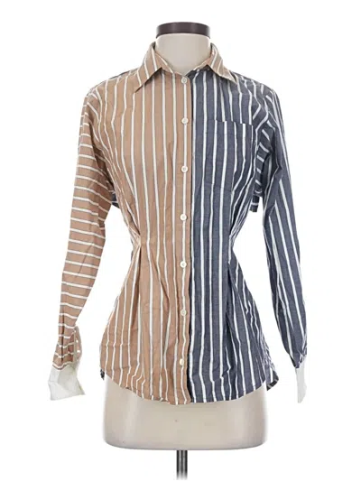 Pre-owned Derek Lam 10 Crosby Long Sleeve Button Down Shirt In Brown
