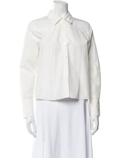 Pre-owned Derek Lam 10 Crosby Long Sleeve Button-up Top In White