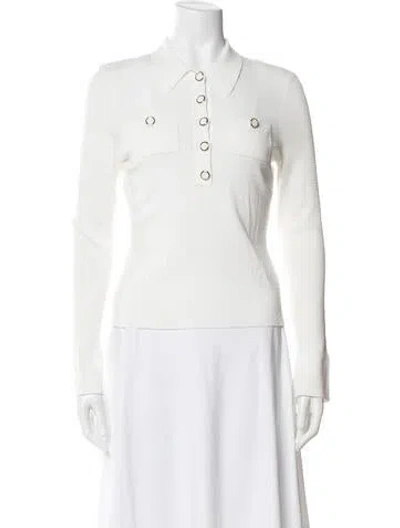 Pre-owned Derek Lam 10 Crosby Long Sleeve Polo In Neutral