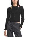 Derek Lam 10 Crosby Lonnie Layered Rib Cardigan In Black