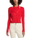 Derek Lam 10 Crosby Lonnie Knit Layered Cardigan In Red