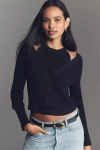Derek Lam 10 Crosby Lonnie Layered Halter Cardigan Sweater In Blue