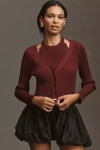 Derek Lam 10 Crosby Lonnie Layered Halter Cardigan Sweater In Brown