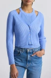 Derek Lam 10 Crosby Lonnie Layered Cropped Cardigan In Blue