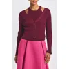 Derek Lam 10 Crosby Lonnie Cardigan In Burgundy