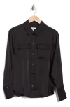 Derek Lam 10 Crosby Lorena Pocket Button-up Shirt In Black
