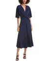 Derek Lam 10 Crosby Lorraine Twist Front Midi Dress In Green