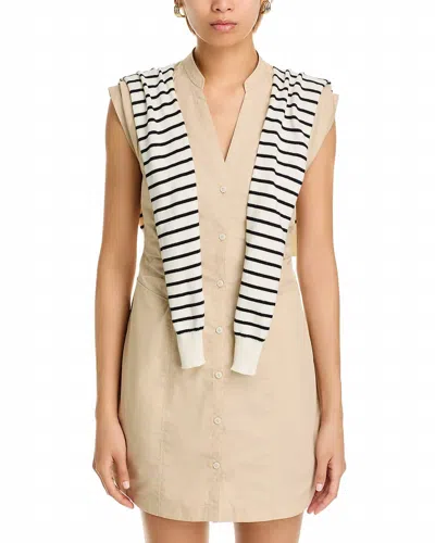 DEREK LAM 10 CROSBY LOTTE MIXED MEDIA DRESS IN SAFARI