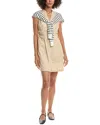 Derek Lam 10 Crosby Lotte Mixed Media Dress In Nude