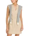 Derek Lam 10 Crosby Lotte Mixed Media Dress In Safari In Multi