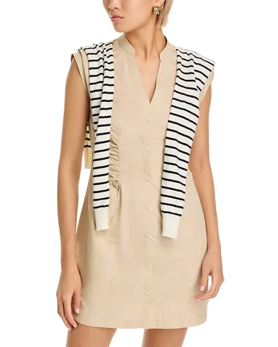 Derek Lam 10 Crosby Lotte Mixed Media Dress In Safari