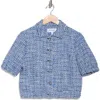 Derek Lam 10 Crosby Lucas Puff Sleeve Jacket In Cobalt Multi
