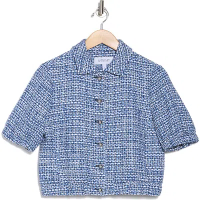 Derek Lam 10 Crosby Lucas Puff Sleeve Jacket In Cobalt Multi