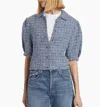 Derek Lam 10 Crosby Lucas Short Sleeve Jacket In Cobalt Multi In Multi