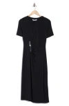 Derek Lam 10 Crosby Lucille Pleated Studded Waist Dress In Black
