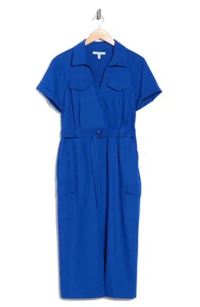 Derek Lam 10 Crosby Lucy Belted Utility Shirtdress In Blue