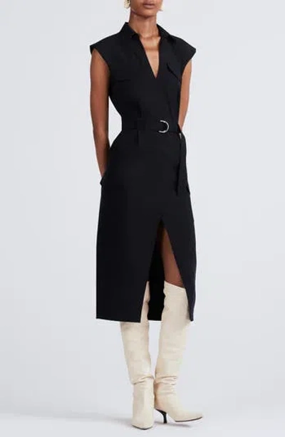 Derek Lam 10 Crosby Lucy Belted Utility Shirtdress In Black