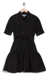 Derek Lam 10 Crosby Luma Cotton A-line Shirtdress In Black