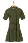 Derek Lam 10 Crosby Luma Cotton A-line Shirtdress In Hunter