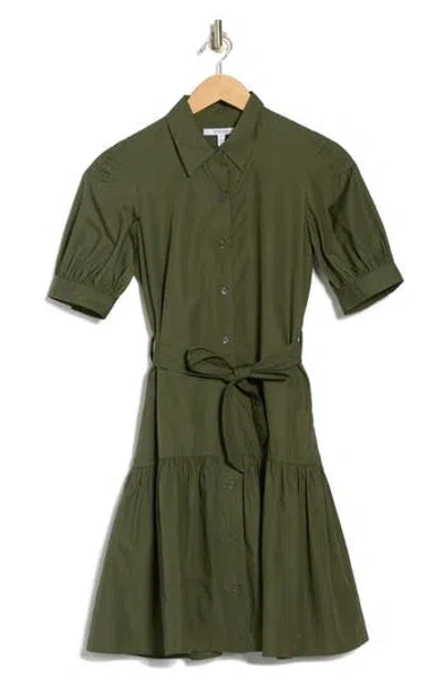 Derek Lam 10 Crosby Luma Cotton A-line Shirtdress In Hunter