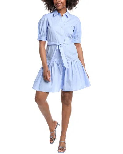 Derek Lam 10 Crosby Clynton Pintuck Stripe Shirtdress In Blue