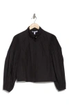 Derek Lam 10 Crosby Lupa Pleated Sleeve Blouse In Black