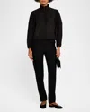 Derek Lam 10 Crosby Lupa Pleated Sleeve Blouse In Black