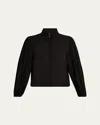 Derek Lam 10 Crosby Lupa Pleated Sleeve Blouse In Black
