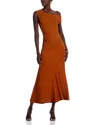 Derek Lam 10 Crosby Madeline Mixed-media Maxi Dress In Copper