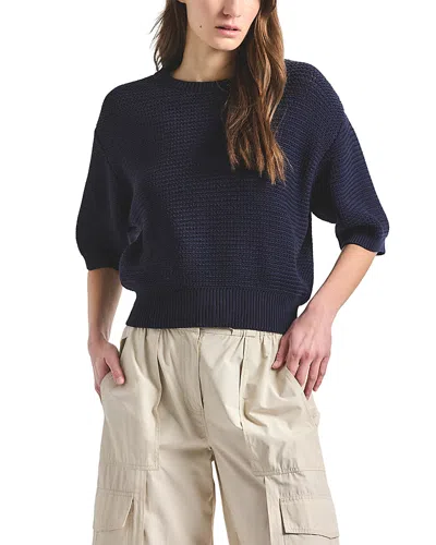 Derek Lam 10 Crosby Madison Short Sleeve Sweater In Blue