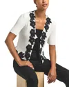 Derek Lam 10 Crosby Maes Short-sleeve Lace Cardigan Sweater In White