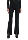 Derek Lam 10 Crosby Maeve Slit Hem Stretch Cotton Flare Trousers In Black